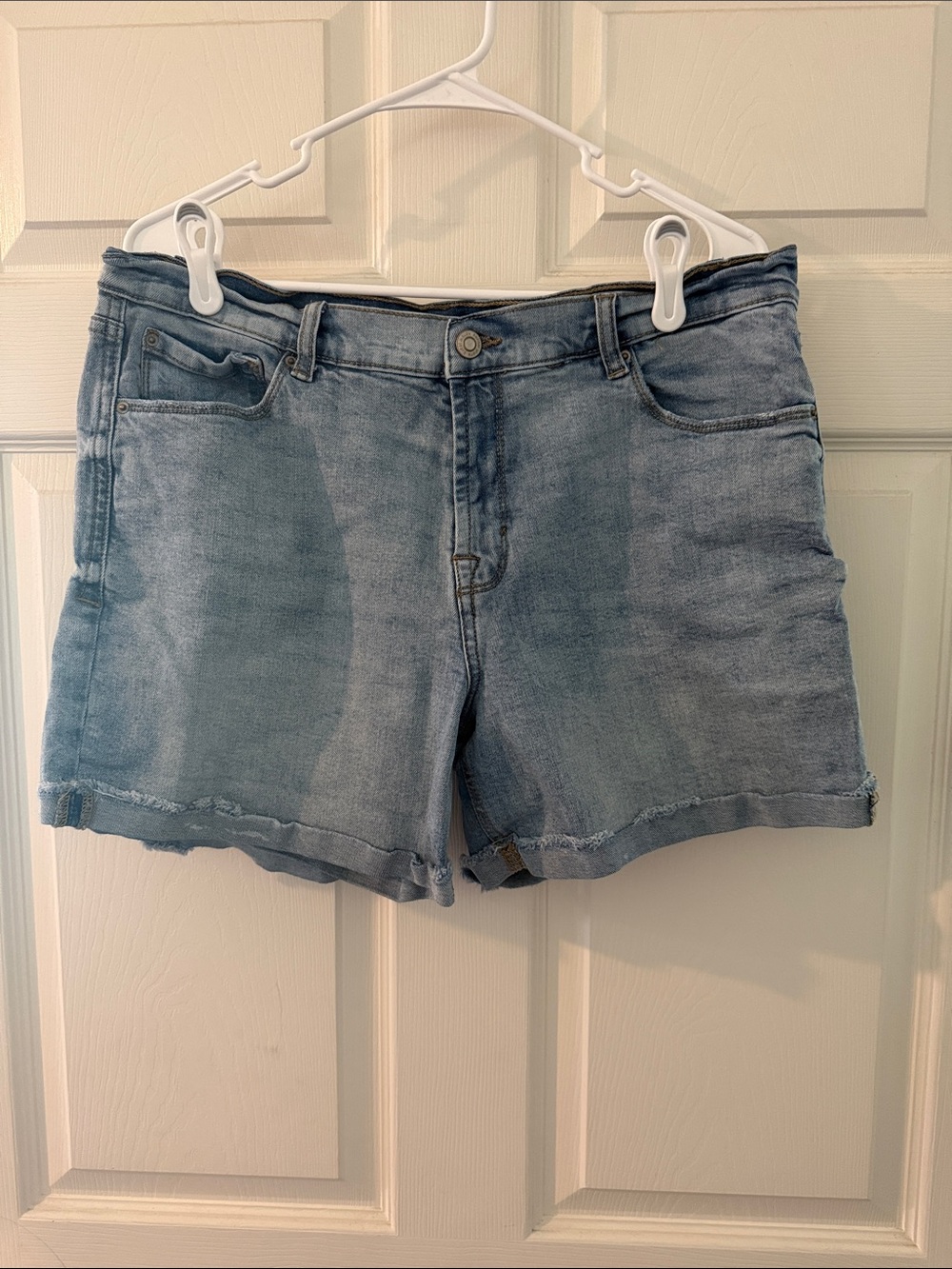 Kensie Light Wash Denim Shorts in Pale Blue